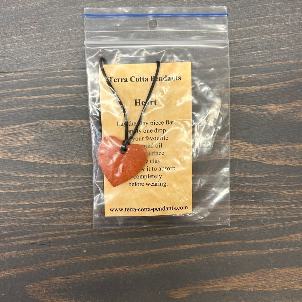 NEW terra cotta heart pendant necklace